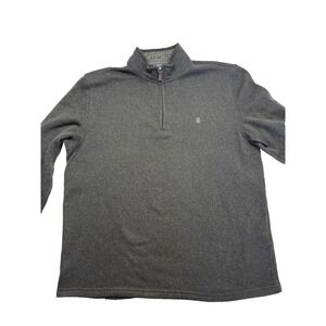 IZOD Golf Polo Sweater Mens XL Soft Gray Long Sleeve 1/4 Zipper Pullover